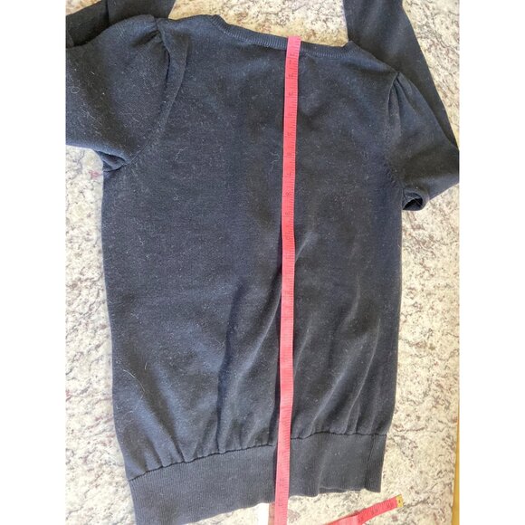 Croft Barrow Womens Cardigan Sweater Small Black Cotton Button-Front Y2K Career - Picture 10 of 11